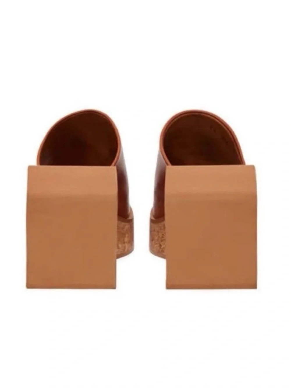 Clergerie Paris Cork Platform Wedge Mule Sandals Brown Leather EU 39 NIB $545